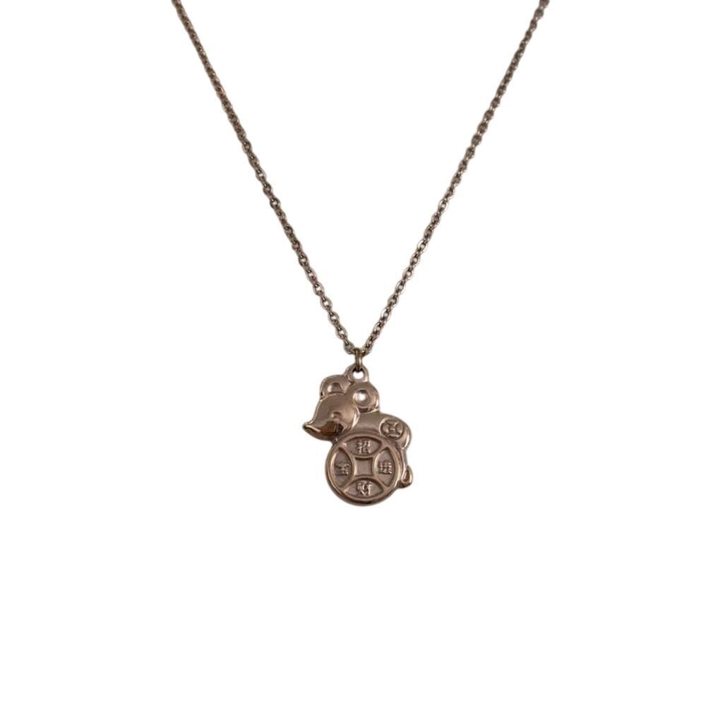 Rose Gold Lucky Charm Pendant Necklace Bell Clock Minimalist Women Jewelry - Picture 3 of 6
